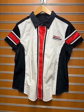 Harley-Davidson Black White Red Racing Button-Down Shirt